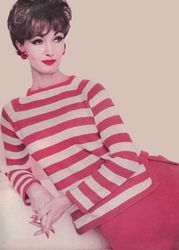 Vintage Knitting Pattern 177 Striped Two-Piece Dress Women