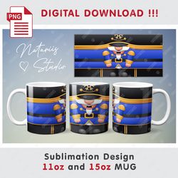 Cute Christmas Nutcracker Sublimation Design - 11oz 15oz MUG - Digital Mug Wrap
