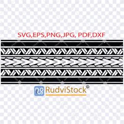 Polynesian tattoo template pattern. Polynesian Band Tattoo / Svg Cut File.