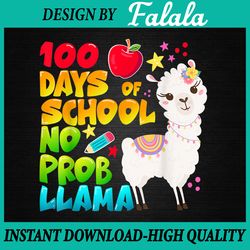 100 Days of School PNG, No Probllama Llama 100th day png, Llama png, 100th Day Of School Celebration