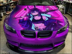 vinyl car hood wrap full color graphics decal cyberpunk sticker