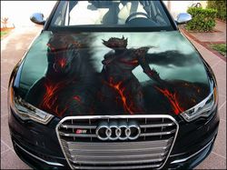 vinyl car hood wrap full color graphics decal demon sticker