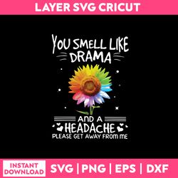 You Smell Like Drama and a Headache Please Get Away From Me Svg, Funny Quotes Svg