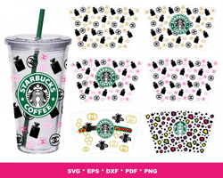 Starbucks Wrap SVG Files, Starbucks Wrap SVG Cut Files, Starbucks Wrap PNG designs Cricut Files Layered GlamBaby Clipart