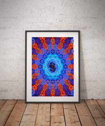 Intruder, abstract art, red blue art, fractal art, spiritual art, yoga art