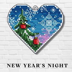 "New year's night" x-mass crossstitch pattern
