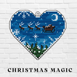 "Christmas magic" x-mass crossstitch pattern
