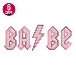 Babe embroidery design, ACDC, Machine embroidery pattern, Instant Download