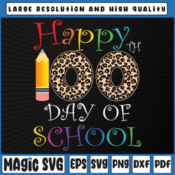 Happy 100th Day Of School Leopard Print Png, Happy 100Th Day Of School Virtual, 100th Day of School, Digital Download