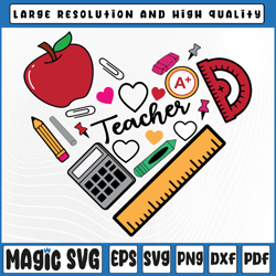 Inspirational Teacher Svg Png, Teach Love Inspire Svg, Back To School Svg, 100th Day of School, Digital Download
