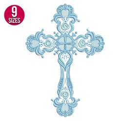 Fancy Cross embroidery design, Machine embroidery pattern, Instant Download