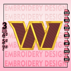 Washington Red Skins Embroidery Files, NFL Logo Embroidery Designs, NFL Red Skins, NFL Machine Embroidery Designs