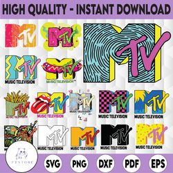 MTV Bundle SVG, 15 Designs Retro MTV, Music Television, 80s Logo Bundle Svg Png, Sports Brands Logo Png Instant Download