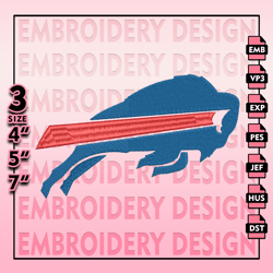 Buffalo Bills Embroidery Files, NFL Logo Embroidery Designs, NFL Bills, NFL Machine Embroidery Designs