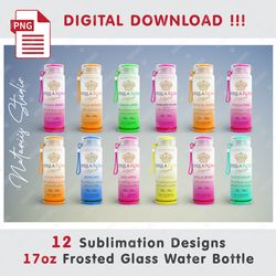 12 Inspired Stella Rosa Templates - Seamless Sublimation Pattern - 17oz FROSTED BOTTLE - Full Wrap