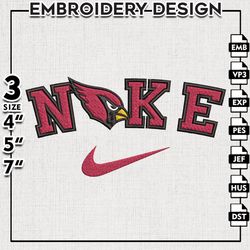Nike Cardinals NFL Logo Embroidery Designs, Arizona Cardinals Football Embroidery files, NFL Teams, Machine embroidery
