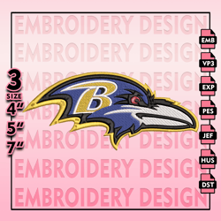 Baltimore Ravens Files, NFL Logo Embroidery Designs, NFL Ravens, NFL Machine Embroidery Designs