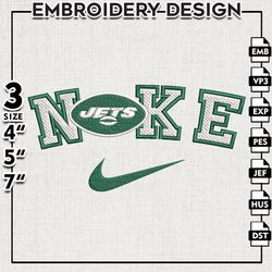 Nike Jets NFL Logo Embroidery Design, New York Jets Football Embroidery File, NFL Teams, Machine embroidery designs