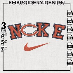 Nike Chicago Bears NFL Embroidery Designs, Bears Football Embroidery files, Bears NFL Teams, Football, Digital Download