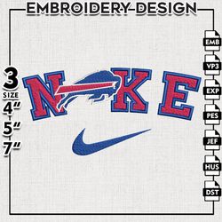 Nike Buffalo Bills NFL Embroidery Designs, Bills Football Embroidery files, Bills NFL Teams, Machine embroidery designs