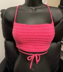 Fuchsia crochet Top, Summer crochet Top, Pink Crocheted Top,  Rainbow top, Crochet top