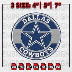 Dallas Cowboys Embroidery Design, NFL Team, NFL Cowboys Embroidery FIles, Machine Embroidery Pattern