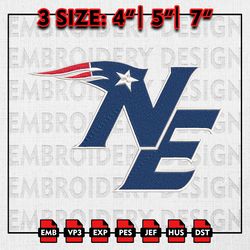 Patriots NFL Embroidery Design, NFL Team, NFL Logo, New England Patriots Embroidery FIles, Machine Embroidery Pattern