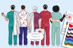 Custom Male Nurse Portrait, Male Nurses Clip Art, Doctor Clip Art, Medic, Medical Staff Clipart, Sublimation Design PNG