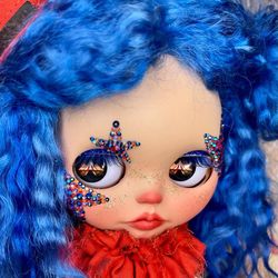 Blythe doll Clown blue hair