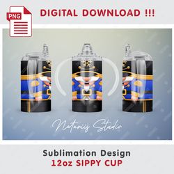 Cute Christmas Nutcracker Sublimation Design - Seamless Sublimation Pattern - 12oz SIPPY CUP - Full Cup Wrap