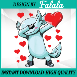 Dabbing Axolotl Heart Valentines Day Png, Funny Dab Decal Design Png, Valentine Png, Digital Download