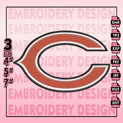Chicago Bears Embroidery Files, NFL Logo Embroidery Designs, NFL Bears, NFL Machine Embroidery Designs