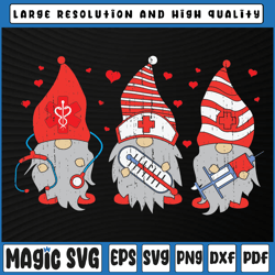 Gnome Nurse Scrub Valentine RN ICU ER Valentines Day Svg, Nurse Gnome png, Valentine Day, Digital Download