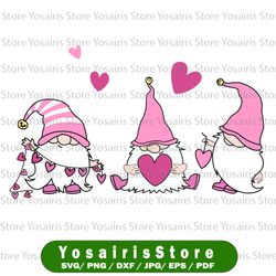 Valentine Svg Clipart Gnomes Hearts Svg, Valentine sublimation svg  Design, Scandinavian Gnome Svg, i love you svg, Dxf