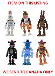 6pc Five Nights At Freddy's FNAF SET Figure Nightmare Cake Topper 2021 ITEM ON THIS LISTING WE SEND TO CANADA ONLY