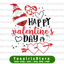 Happy Valentine's Day, Gnome Love svg png, Leopard Heart Cricut Digital File