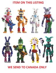 8pcs\Set Five Nights At Freddy's FNAF Sundrop Moondrop Security Breach ITEM ON THIS LISTING WE SEND TO CANADA ONLY