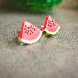 Watermelon earrings are fruit weird, funny, funky, quirky cute stud jewelry