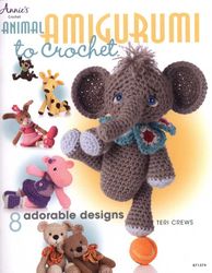 Digital | Amigurumi | Animal crochet patterns | Link elephant, hare, giraffe, bear, cat | PDF template