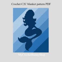 Crochet C2C Mermaid graphgan blanket pattern PDF
