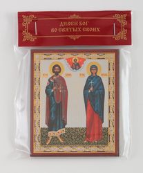 Icon of Saints Adrian and Natalia | compact size | orthodox gift | free shipping from the Orthodox store