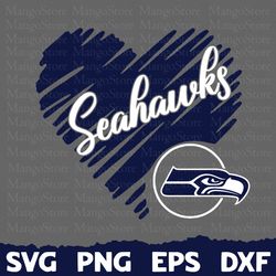 Seattle Seahawk Heart Football Team Svg, Seattle Seahawk Heart Svg, NFL Teams svg, NFL Heart, NFL Svg, Png, Dxf