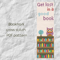 Bookmark cross stitch pattern / Funny cross stitch / Owl xstitch sampler / Easy bookmark cross stitch /  PDF Pattern /