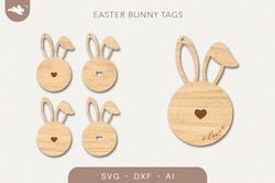 Easter basket tags svg, Easter bunny tag svg laser files