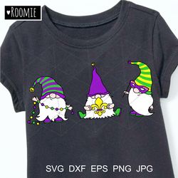 Mardi Gras Gnomes Svg, Fat Tuesday Svg, Mardi Gras Party Sublimation Shirt Design Svg Dxf Eps Png, Fleur de Lis Clipart