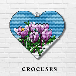 "crocuses" spring crossstitch pattern