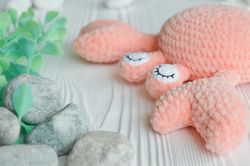 Crab stuffed toy, cute crochet crab, nautical baby toy