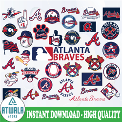 Atlanta Braves Svg, Baseball Clipart, MLB svg, Clipart, Instant Download