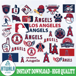 Los Angeles Angels Svg, Baseball Clipart, MLB svg, Clipart, Instant Download