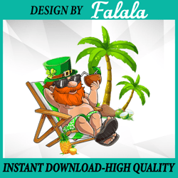 Lucky Irish Leprechaun Hawaiian Surfing PNG, St Patrick Day Retro Png, Patrick Day Png, Digital download